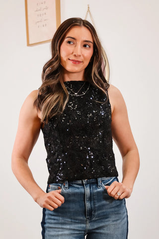 black sparkly tank top, black tank top, holiday tank top, perfect holiday tank top