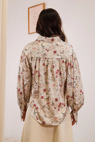 dinner party blouse, long sleeve shirt, long sleeve blouse, cute blouse with unique designs