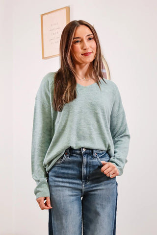 gray long sleeve, grey long sleeve, long sleeve v-neck sweater, v-neck sweater