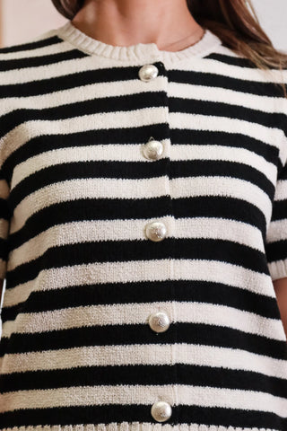 Daphne Striped Button Sweater