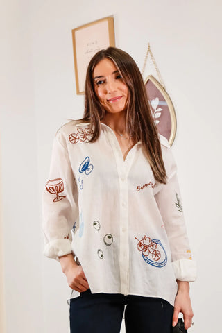 embroidered long sleeve, embroidered button down, vacation tops, summer tops, lunch outfit inspo, cute vacation tops, cute embroidered tops, cute button downs, cute button downs for summer, cute button downs for vacation, summer outfit inspo