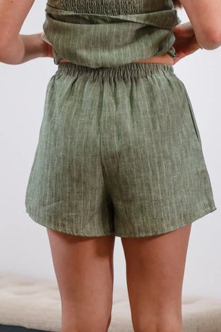 Waves Striped Green Shorts