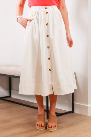 Lilly Pond - Button Front Midi Skirt