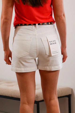 Valley Girl - White Denim Shorts - Daze