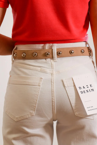 Gloria - Genuine Suede Leather Studded - Belt