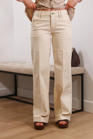 Mid rise jeans, wide leg jeans, cream colored jeans, mid rise wide leg jeans, flying monkey jeans, cute spring jeans, spring jeans, summer jeans, spring outfit inspo