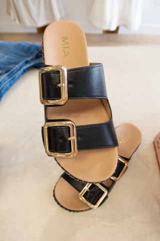 Nicolette Double Buckle Sandals - MIA Shoes
