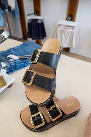 Nicolette Double Buckle Sandals - MIA Shoes