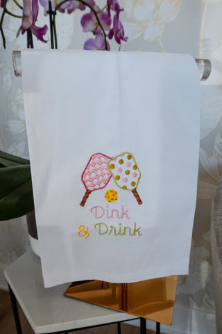 Dink Drink Pickleball Tea Towel
