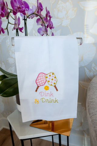 Dink Drink Pickleball Tea Towel
