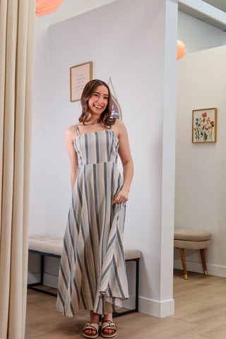 Stripped dress, stripped midi dress, cute summer dresses, summer dresses, vacation dresses, stripped summer dresses