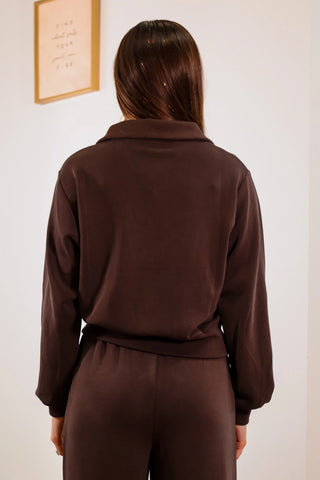 Julia - Quarter Zip - Brown