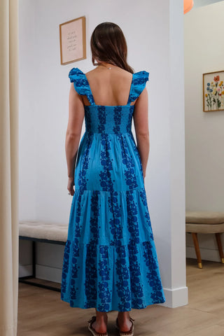 Cute midi dress, cute blue midi dress, blue midi dress, summer dresses, blue summer dresses, v neck midi dress, blue v neck dress, v neck dress
