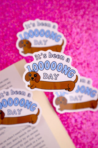 It’s Been A Long Day Sticker, dachshund sticker, dog sticker, funny sticker   