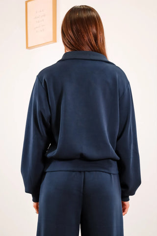 Quarter zip top, Quarter Zip Sweatshirt, Navy Sweatshirt, Navy Quarter zip, Soft quarter zip, soft sweatshirt, navy top, navy zip up