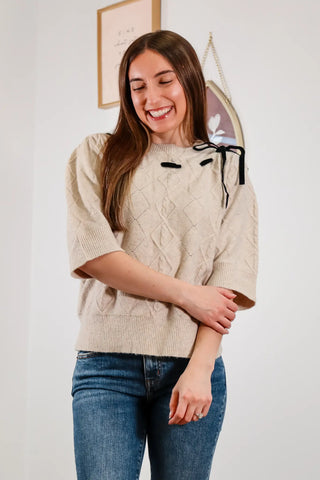 Work sweater outfit inspo, work outfits, short sleeve sweater, tan short sleeve sweater, casual work outfit inspo, fall outfit inspo, fall sweater