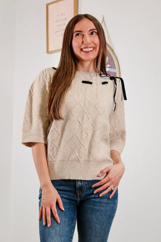 Work sweater outfit inspo, work outfits, short sleeve sweater, tan short sleeve sweater, casual work outfit inspo, fall outfit inspo, fall sweater