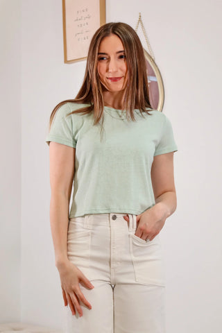 Cropped Tee, Cropped mint t-shirt, summer for indoor, garage mint top dupe, Cropped Mint top, summer top, swimsuit coverup, beach fit  inspo