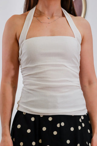 White halter top, halter top, summer top, summer outfit inspiration, cute tops