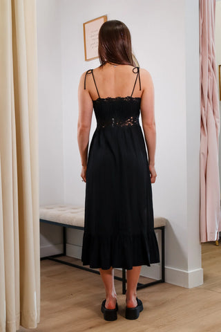 Midi black Dress, Black Lacy Dress, Summer dress, Sunset outfit Indio, wedding guest dress, popular dress, trending dresses