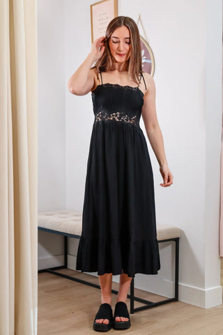Midi black Dress, Black Lacy Dress, Summer dress, Sunset outfit Indio, wedding guest dress, popular dress, trending dresses