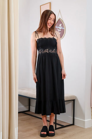 Midi black Dress, Black Lacy Dress, Summer dress, Sunset outfit Indio, wedding guest dress, popular dress, trending dresses