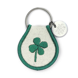 clover keychain, patch keychain, three potato four keychain, green keychain, lucky keychain