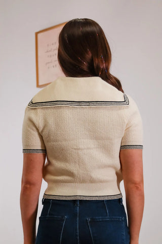 White Cropped Shirt, Short sleeve shirt, sailor Short sleeve shirt, Business Casual shirt, Button Shirt. 