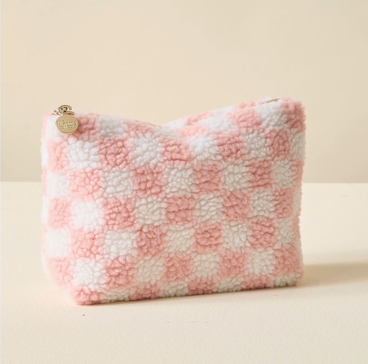 Checkered Pouch - Pink - Large