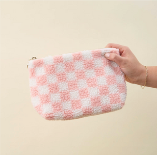 Checkered Pouch - Pink - Large