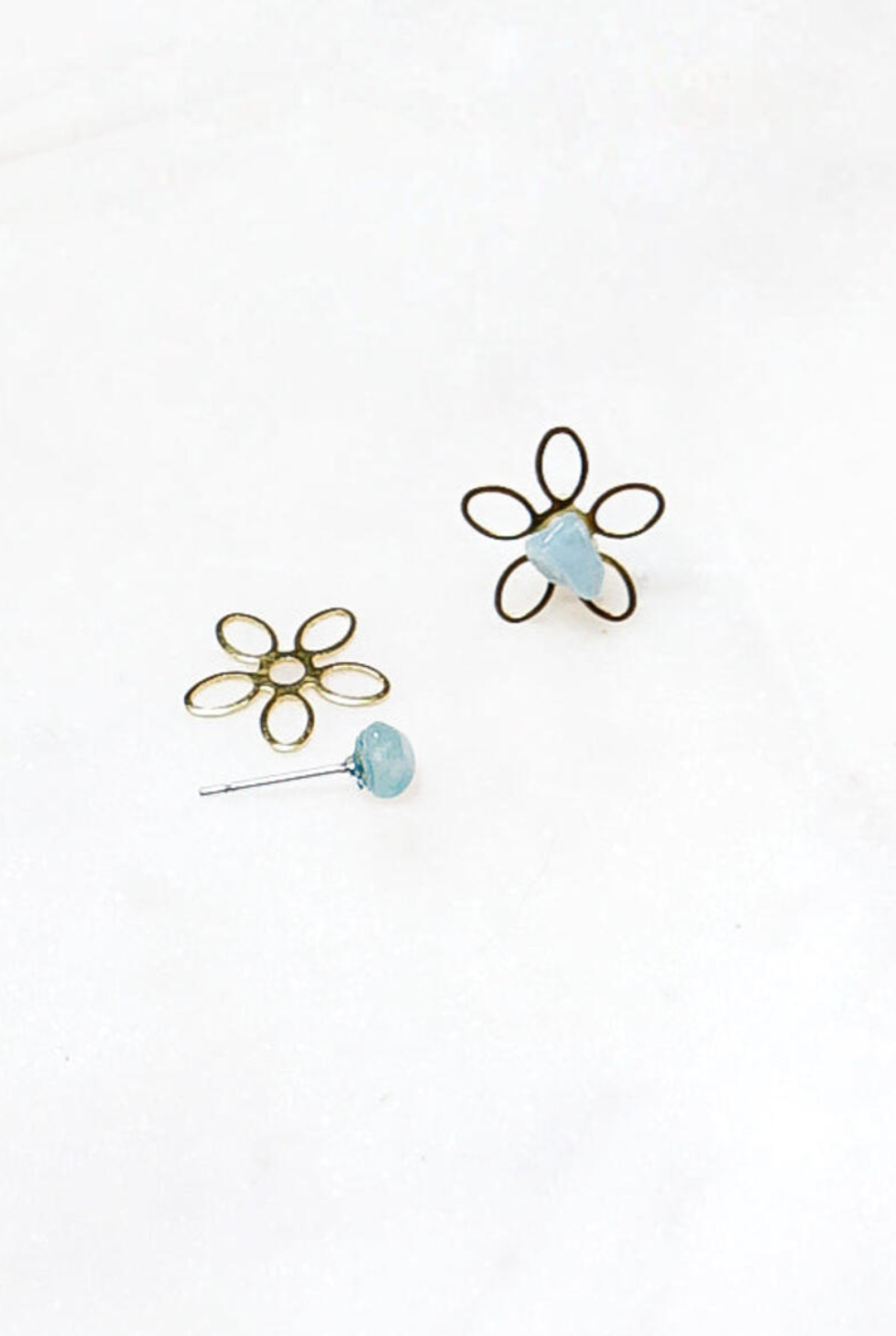 Flower Bed Layered Studs - Calcite