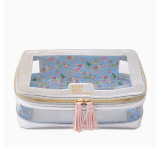 Mahjong tile bag, tile bag for mahjong, cute mahjong tile bag, white mahjong tile bag, bag for mahjong tiles, floral mahjong tile bag, tile bag mahjong