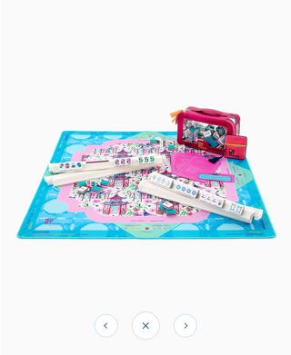 Mahjong mat, cute mahjong mat, pink mahjong mat, blue mahjong mat, pink and blue mahjong mat, mahjong accessories