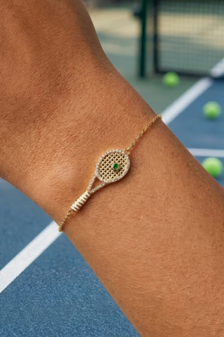 40 - Love Tennis Racquet Bracelet