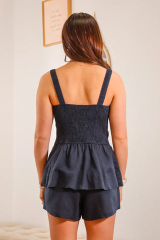 Blue matching set, summer matching set, matching set for spring, blue set, blue casual set, blue set inspo, summer outfit inspo, srping outfit inspo, easy spring outfit inspo, trending spring outfit.