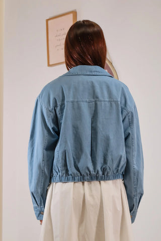 Hip Length Jean Jacket, Comfortable Jean, Jean Jacket, Cute Denim Jacket, Cute going out denim jacket, Light wash jean jacket