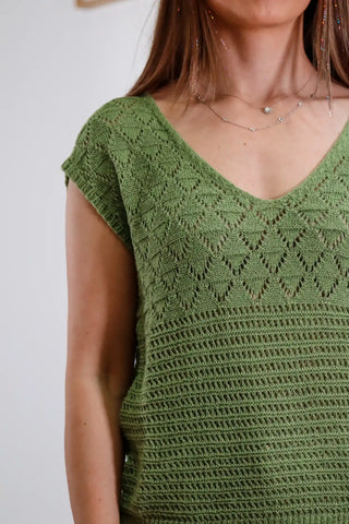 Green Knit Sweater, Knit sweater for summer, picnic outfit Indio, green vest, Boho sweater  vest, trending tops 