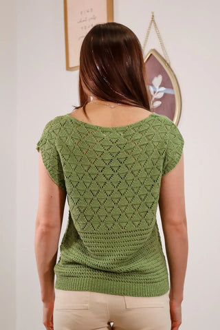 Green Knit Sweater, Knit sweater for summer, picnic outfit Indio, green vest, Boho sweater  vest, trending tops 