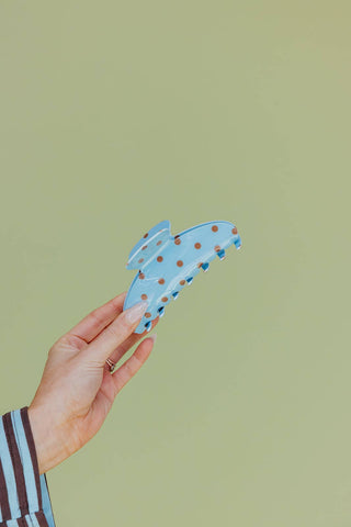 POLKA DOT & STRIPED OVERSIZED CLAWS: PINK AND BLUE POLKA DOT