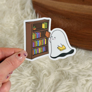 Ghost Librarian Book Sticker