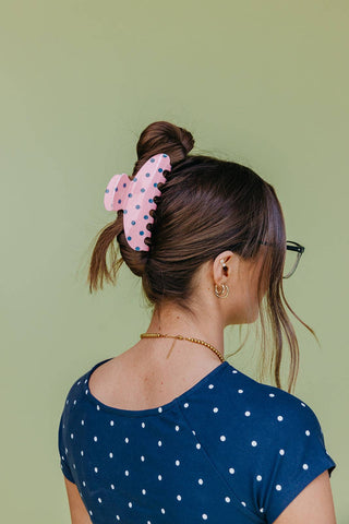 POLKA DOT & STRIPED OVERSIZED CLAWS: PINK AND BLUE POLKA DOT
