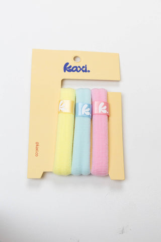 cute hair ties, colorful hair ties, thick hair ties, kaxi hair ties, hair ties that dont tip out your hair, hair ties that dont leave bumps in your hair, hair ties good for thick hair