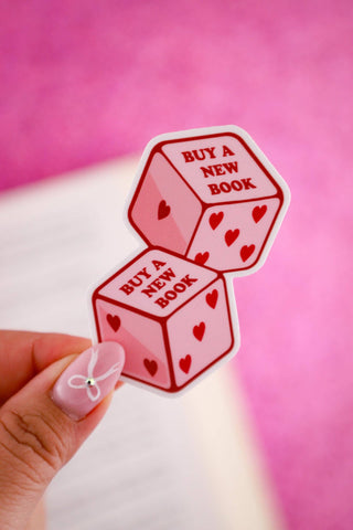 Buy A New Book Dice Sticker