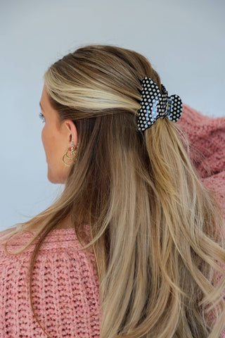 BLACK & WHITE POLKA DOT CLAW: MIDI