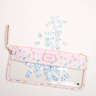 Mahjong Tile Keeper Pouch–It's Mahj Time Pink